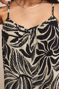 Flared Isla Leaf Jumpsuit | Black