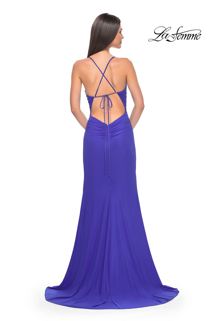 La Femme 31151 Corset Dress with Slit