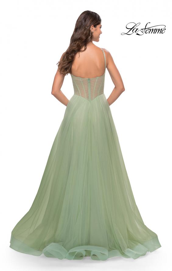 La Femme 31502 Tulle A-Line Corset Gown with Pockets
