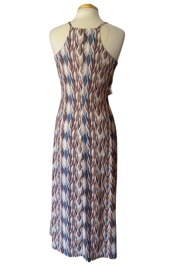 Halter Flounce Tea Length Dress | Chimp