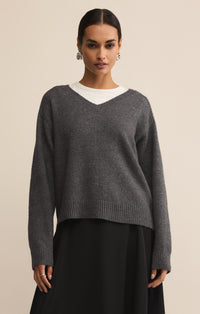 Eloise Sweater | Charcoal Heather, Natural Heather