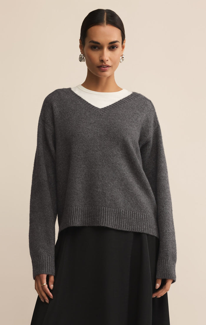 Eloise Sweater | Charcoal Heather, Natural Heather