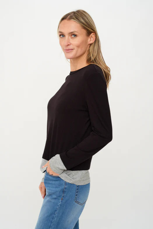 Izzy Layered Tee | Black