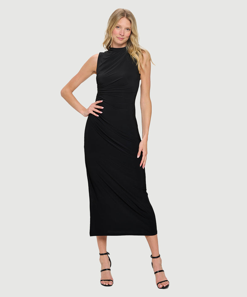 Sleeveless Maxi Side Gathered Dress