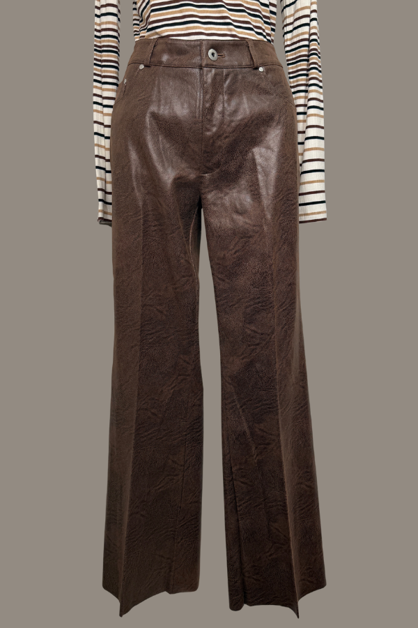 Vegan Leather Pant | Pecan