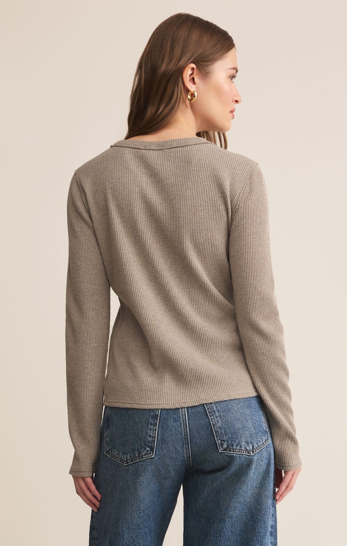 Arlet Mini Thermal Top | Monstera, Soft Ecru, White, Smoked Heather