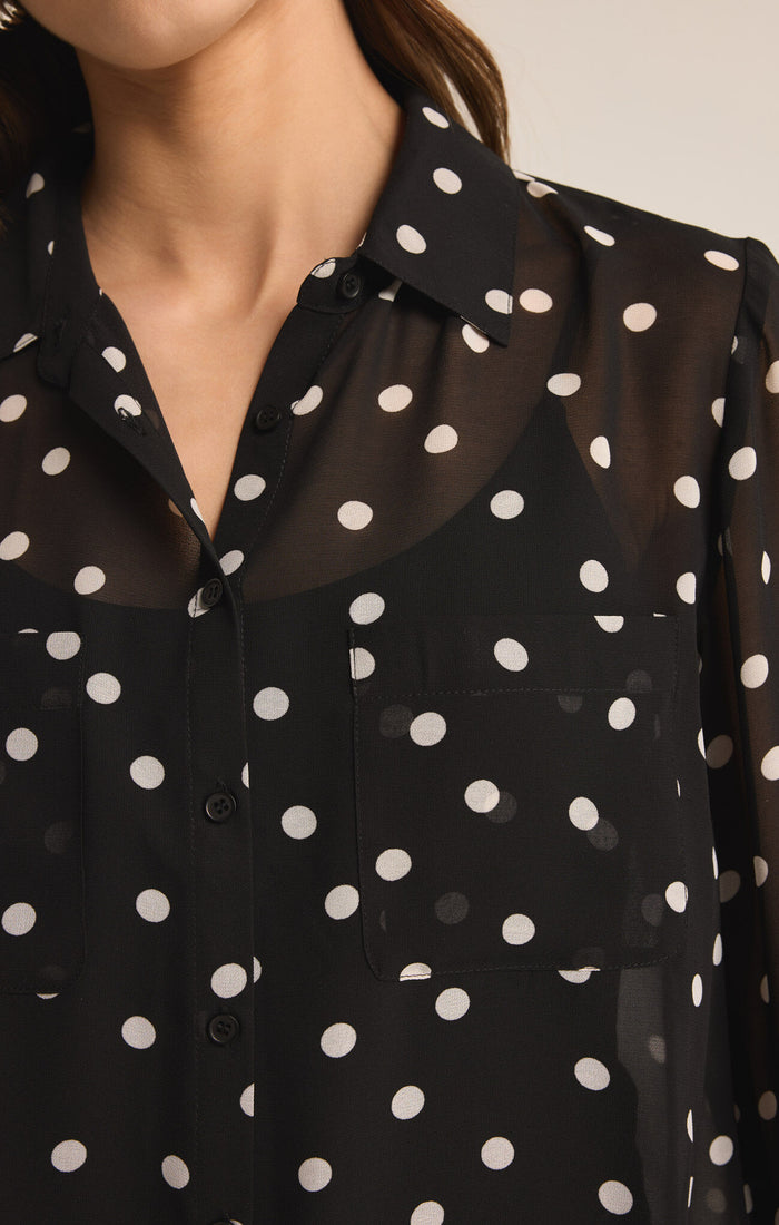 Vivienne Polka Dot Top | Black/White