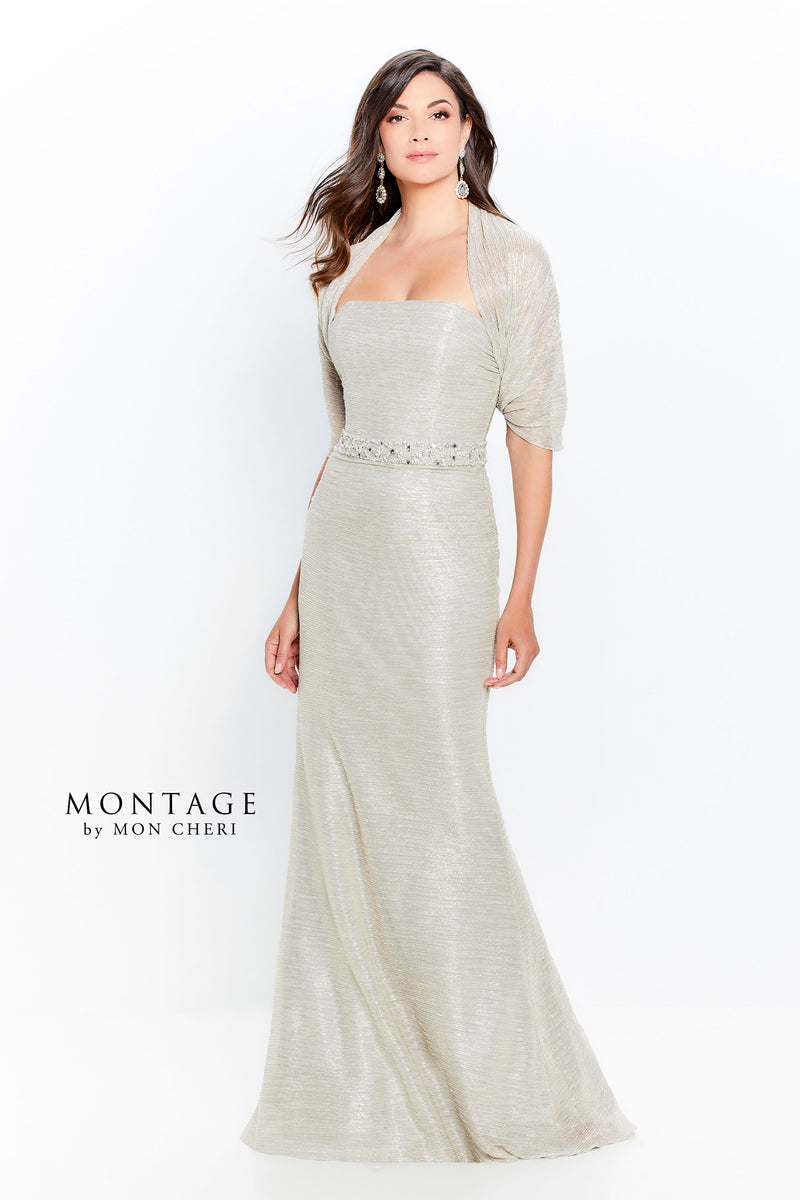 Montage 120902  Stretch Metallic Fit & Flare With Beaded Waist