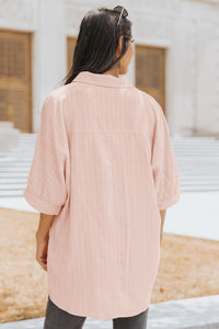 Button Front Dolman Shirt | Pink