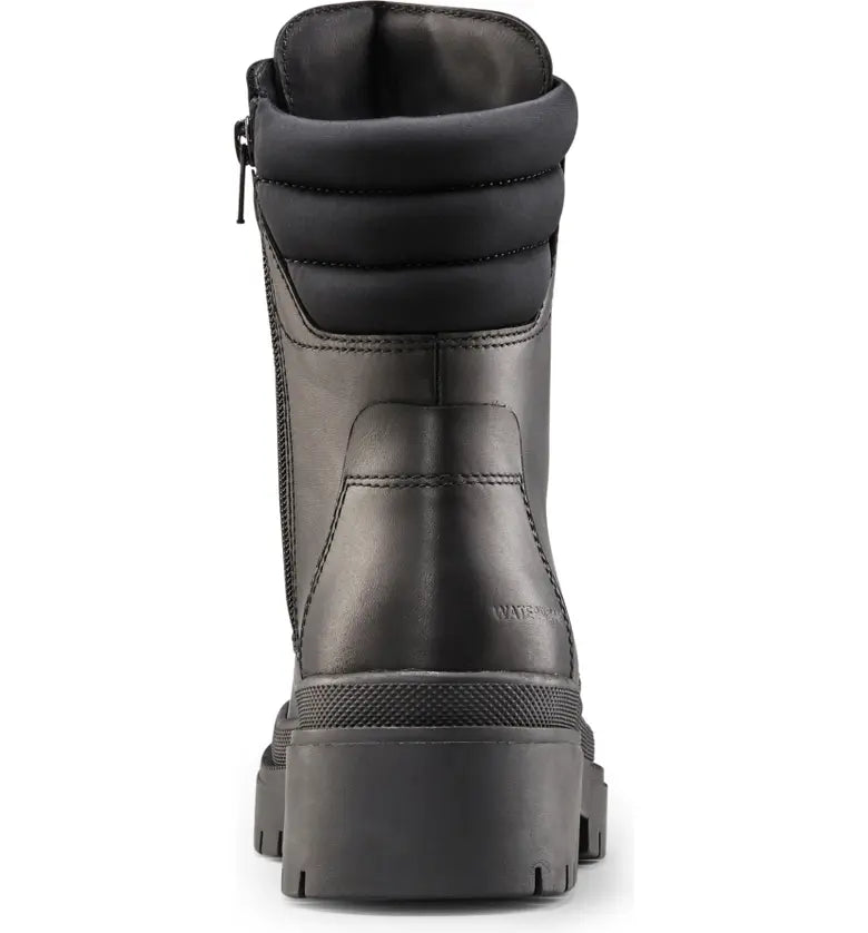 Waterproof Plush Ladies Combat Style Boot Saydee | Black
