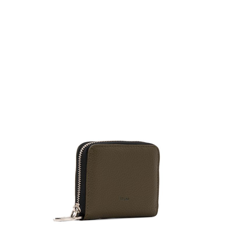 Pebbled Kelly Wristlet Wallet | Black, Olive