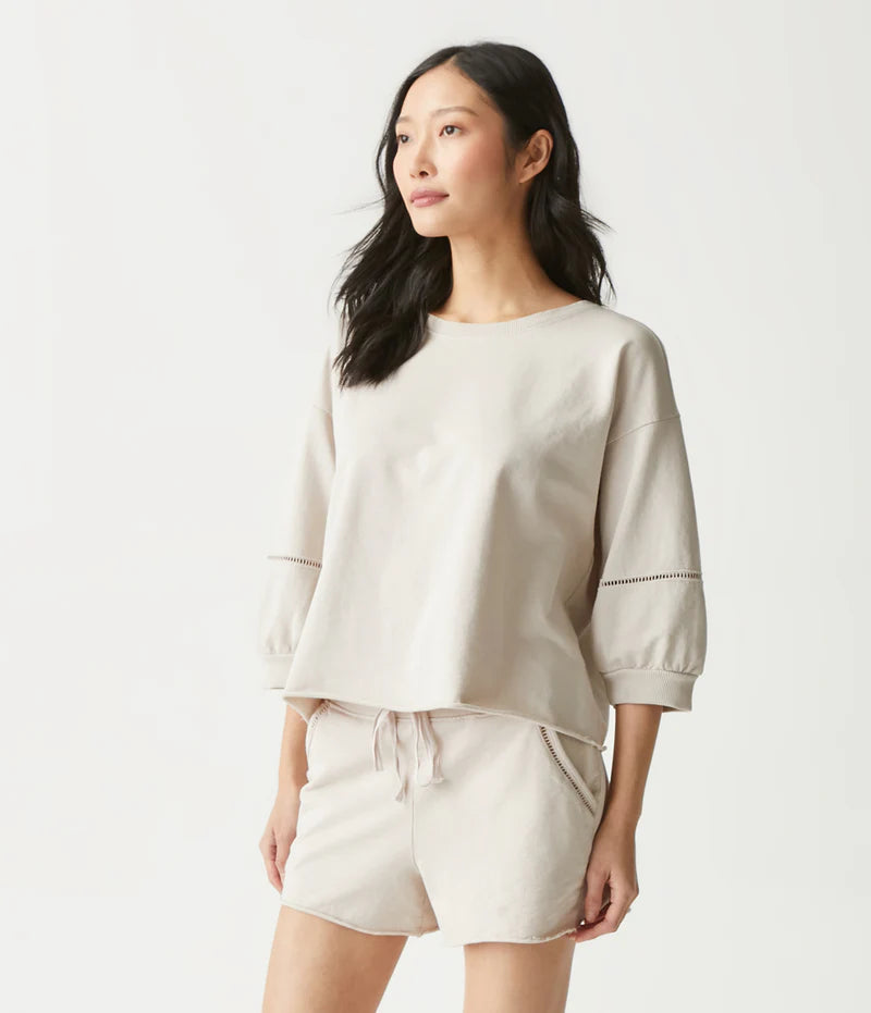 Indira Elbow Sleeve Pullover | Cement