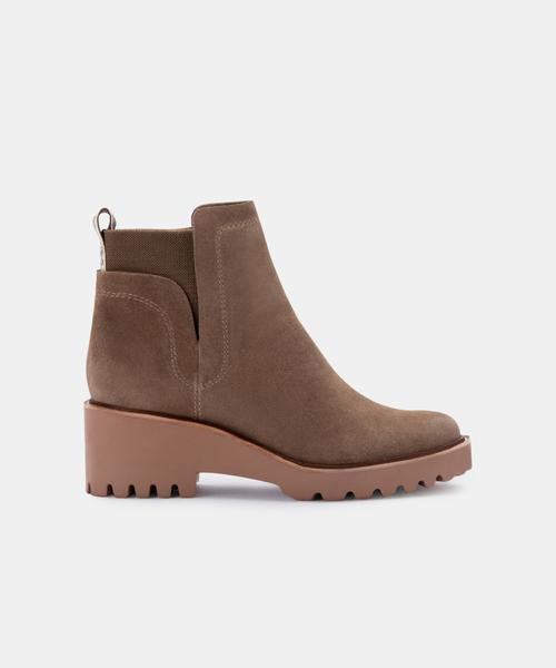 Huey booties in olive Clearance