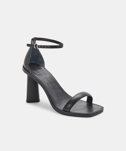 Fayla Leather Heel | Black, Dune