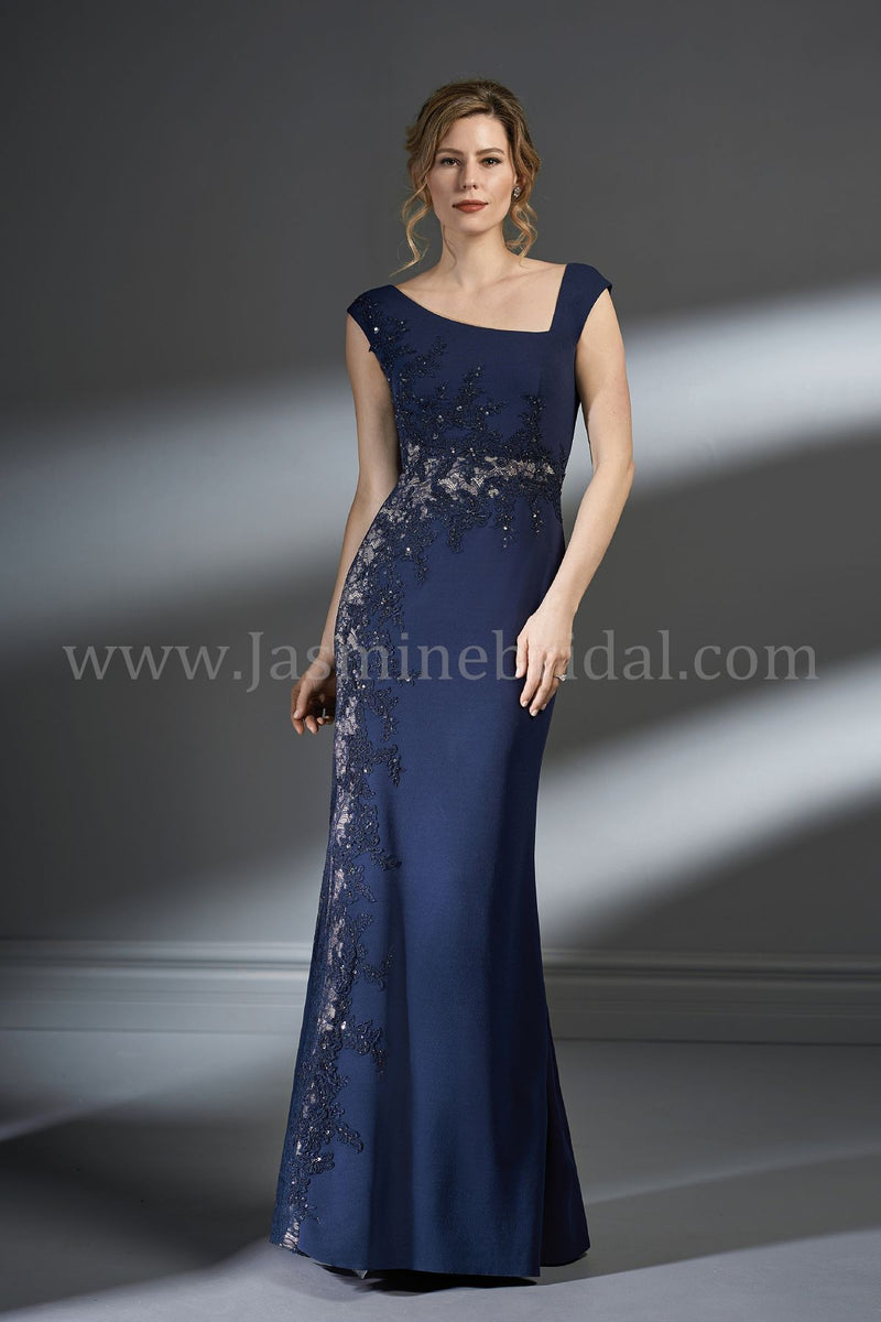 Jade Couture K198062 Stretch Crepe & Lace Gown