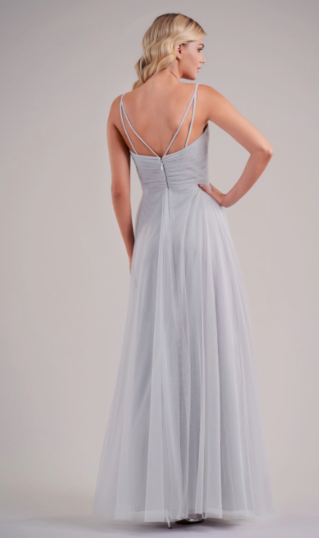 Lace Appliqué and Soft Tulle V Neck Bridesmaid Dress | Available Long or Short - Several Colors - Sizes 00-34 | In Store ONLY