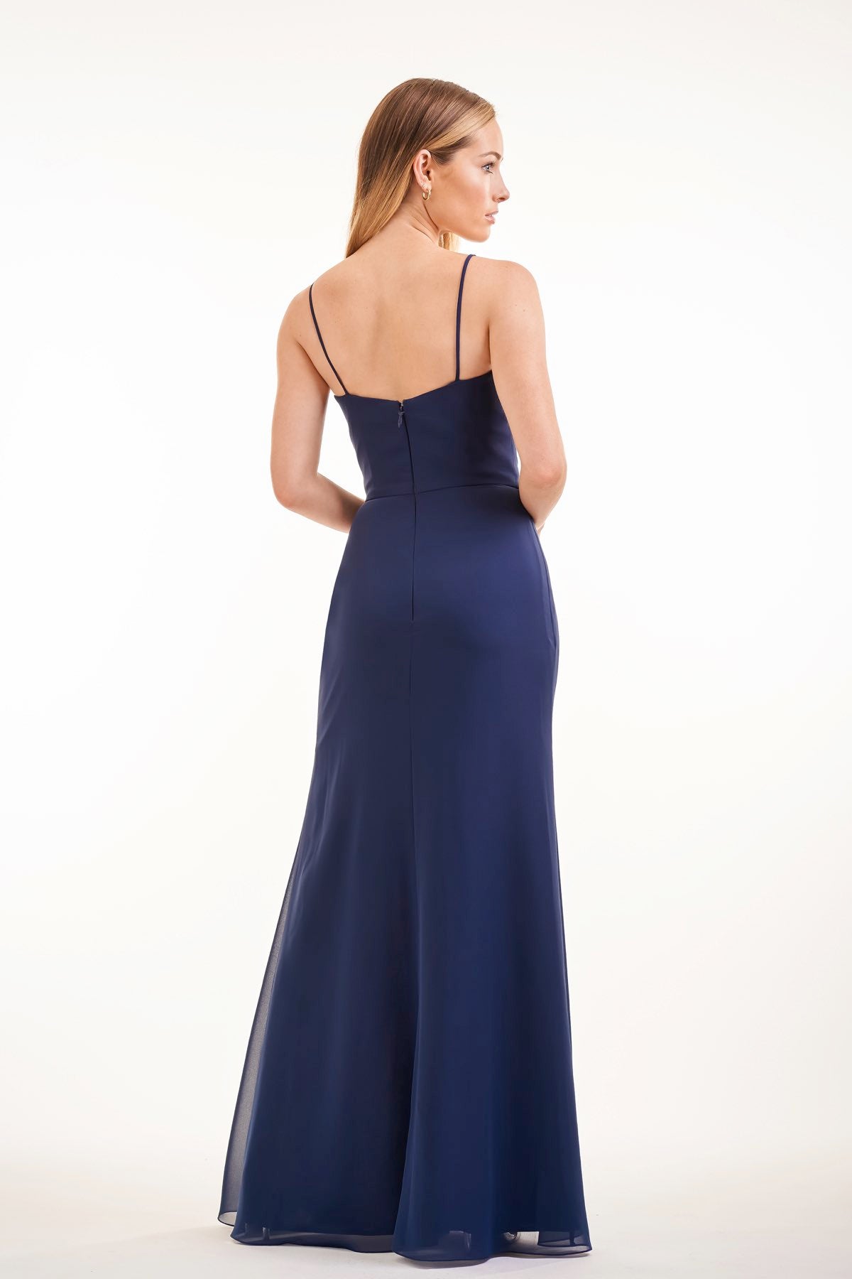 Simple Charlotte Chiffon Long Fit-and-Flare Bridesmaid Dress | Available Long or Short - Several Colors - Sizes 00-34 | In Store ONLY