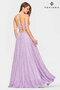 Faviana 10831 Sequin Ball Gown | Light Lavender