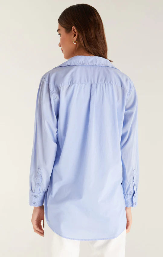 Long Sleeve Poolside Shirt | Blue, White