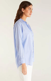 Long Sleeve  Poolside Shirt | Blue | White