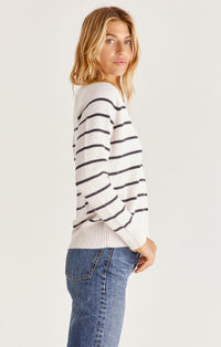 Andi Stripe Henley Relaxed Fit Sweater