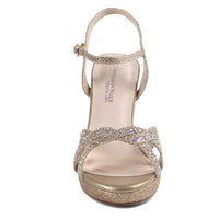 Ava 3.75" Glitter Heel | Silver | Champagne