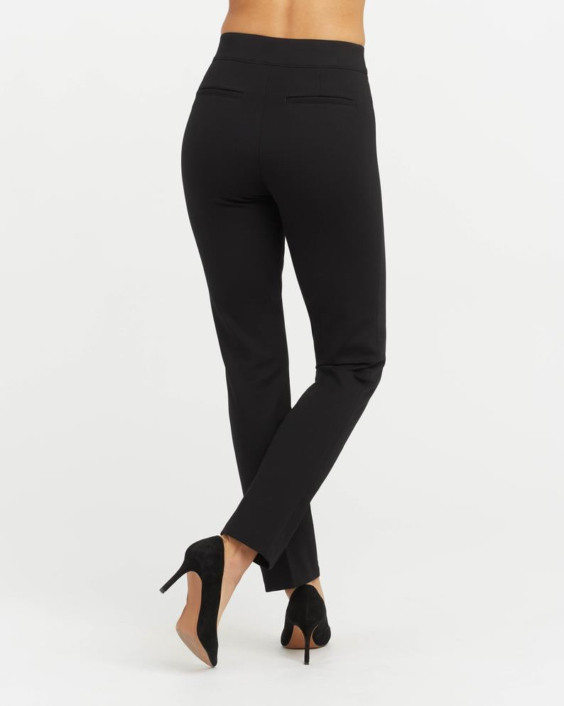 SPANX Women's Slim Straight Pants, Black, XS at  Women's Clothing  store