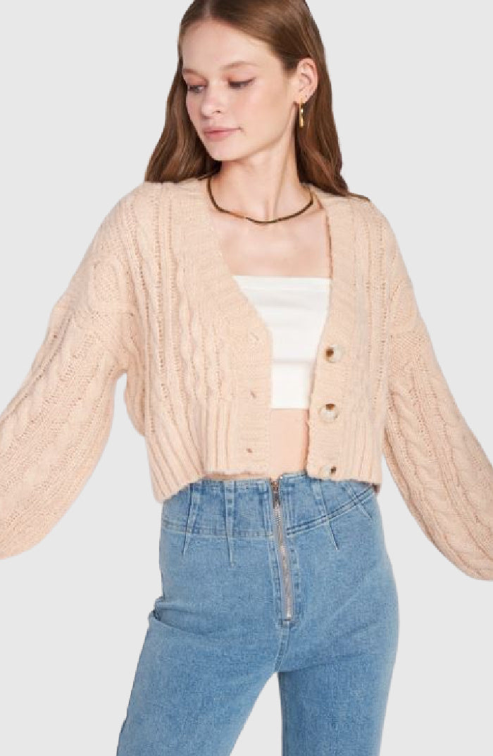 Blush cropped clearance cardigan