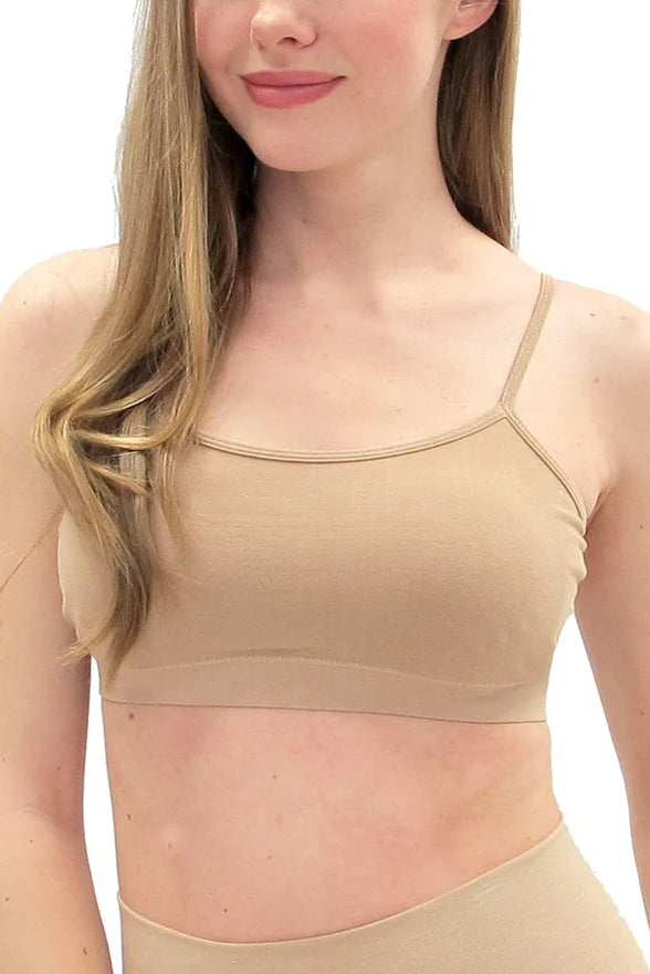 Spaghetti Strap Bra | Black, Tan