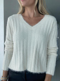 Ella Eyelash Sweater in Ivory