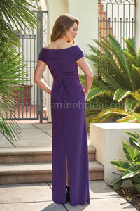 Jasmine J205057 Portrait Neckline Matte Jersey with Stretch Lining MOB Dress