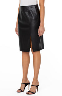 Faux Leather Pencil Skirt | Black